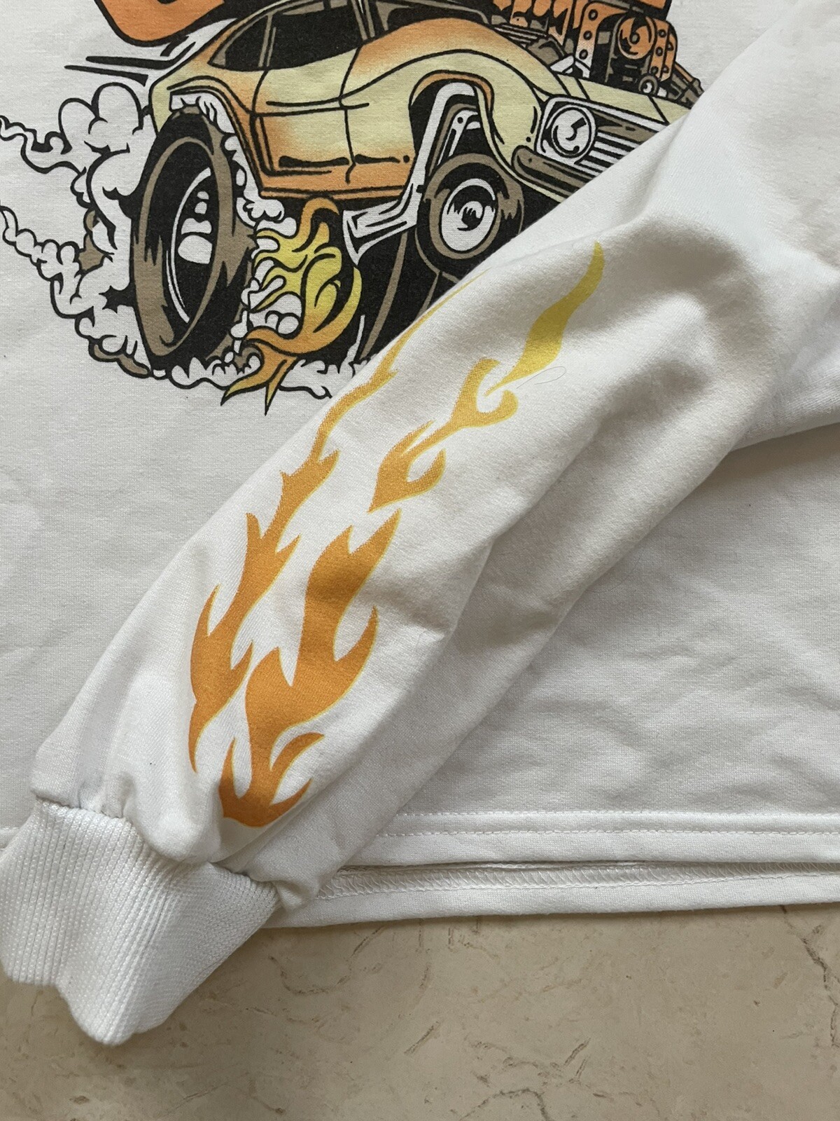 Hot rod Logo  Off White crop top sweatshirt large SHEIN