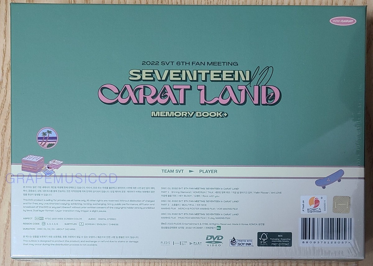 SEVENTEEN 2022 IN CARAT LAND MEMORY BOOK + DVD + MINI POSTER