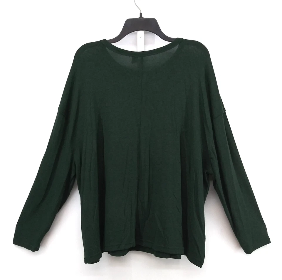 Old Navy Shirt Women Plus Size 2X Green Long Sleeve Round Neck Casual Top - Image 3 of 4