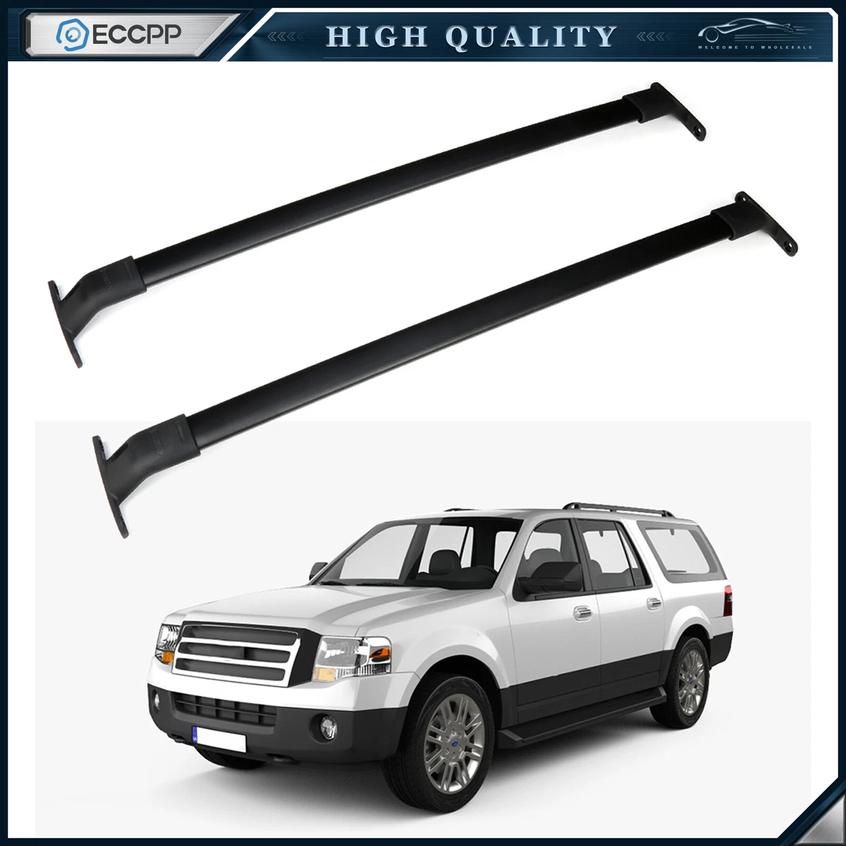 For 2018 2022 Ford Expedition Lincoln Navigator Roof Rack Cross Bar Black