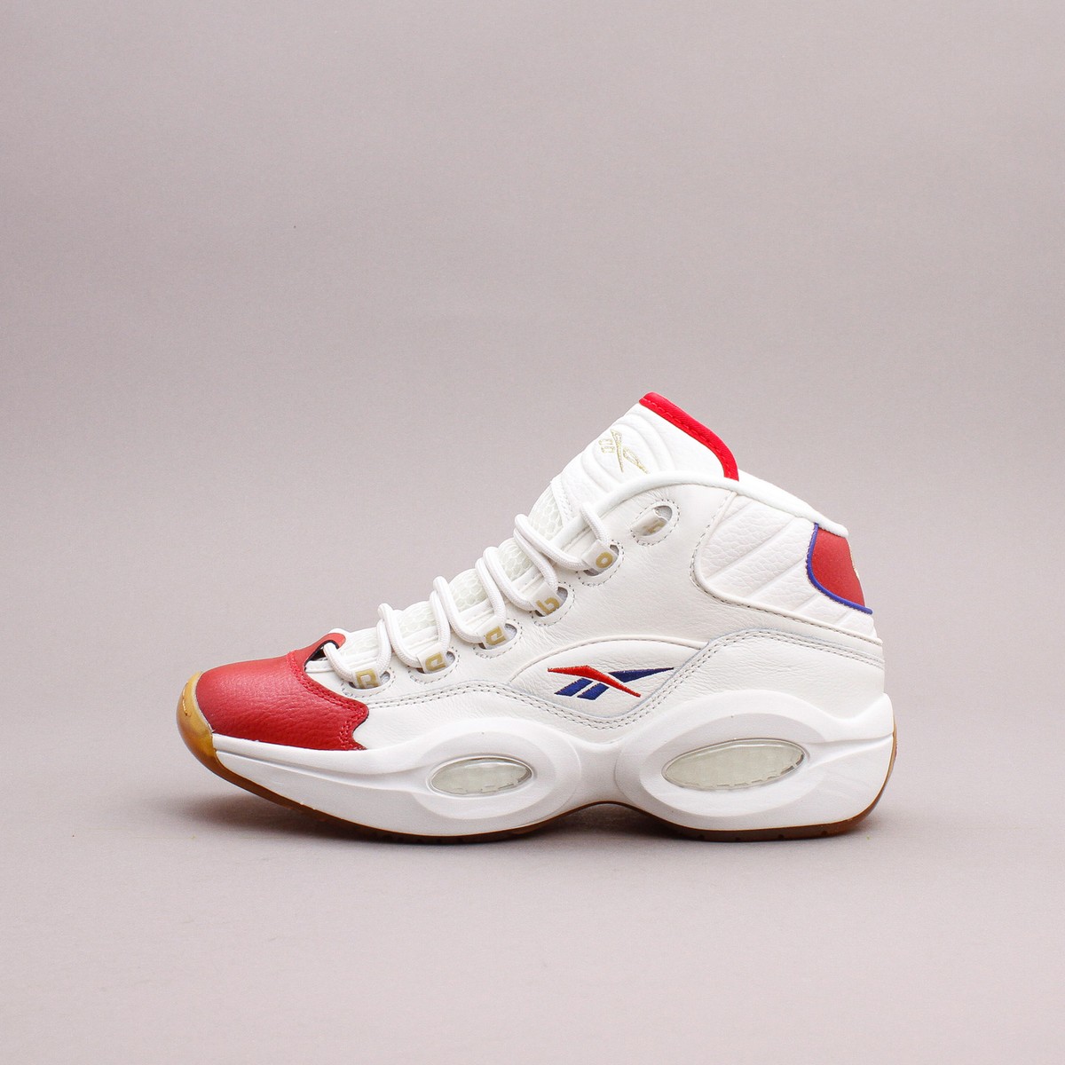 Reebok Classics Question Mid Allen Iverson White Red Toe Gum Reebok Classics Question Mid Allen Iverson White Red Toe Gum