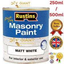 Rustins - Quick Dry Masonry Paint - Black / Cream / Red / White - 250ML / 500ML