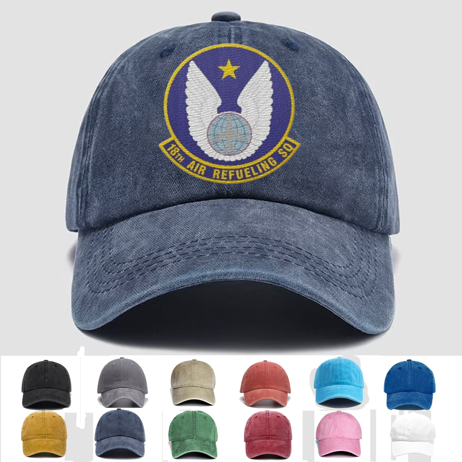 Custom Embroidered Hat 18th Air Refueling Squadron, Veteran Cap, Trucker Hat