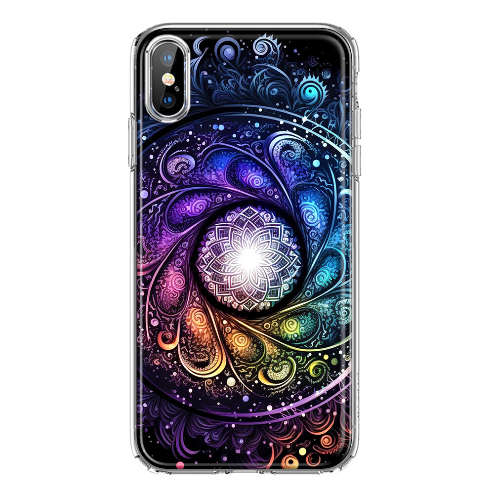 For Apple iPhone XS/X Shockproof Case Mandala Geometry Galaxy