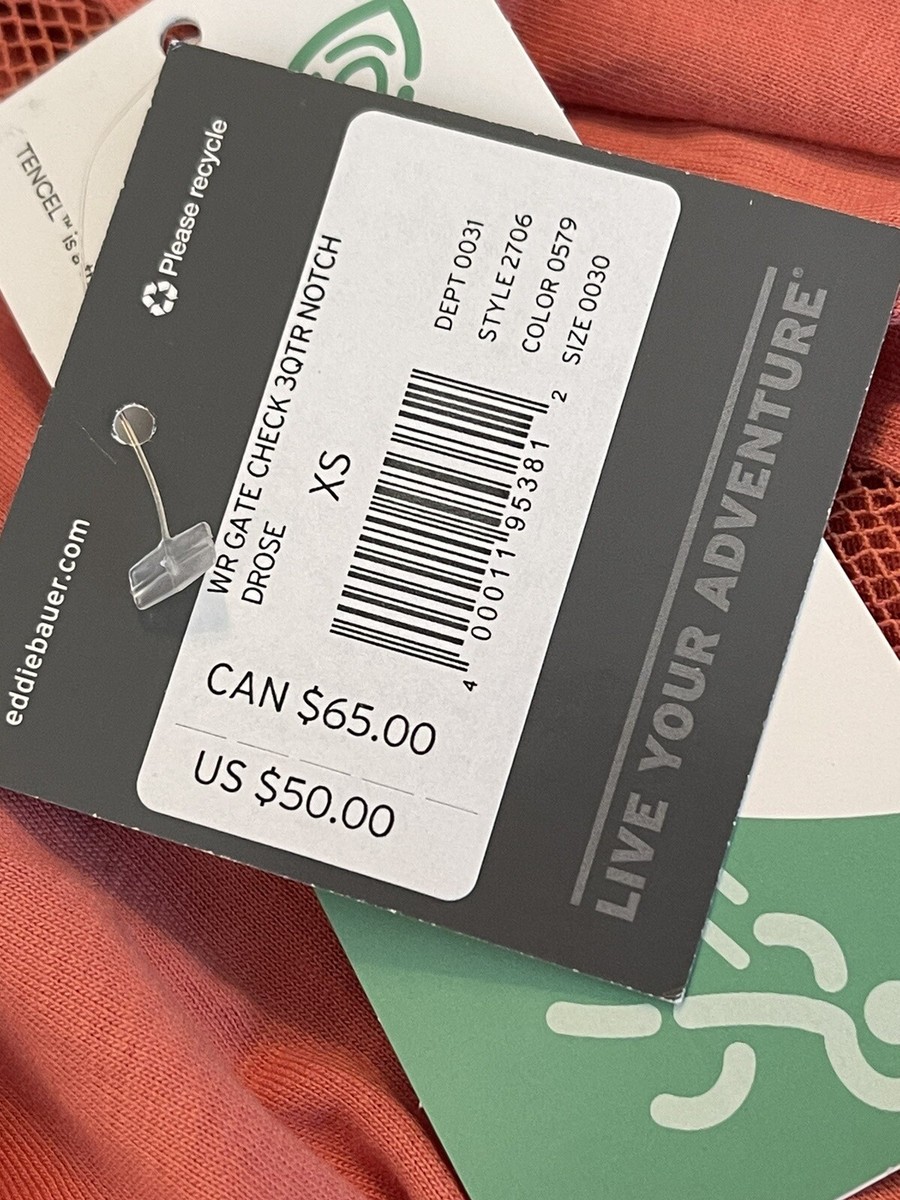 Eddie Bauer Size XS Peach V-neck Pin Vented Hiking Shirt - New | eBay