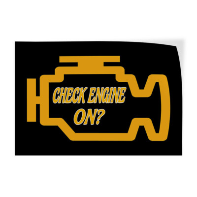 Decal Stickers Check Engine Light on B Vinyl Store Sign Label ...