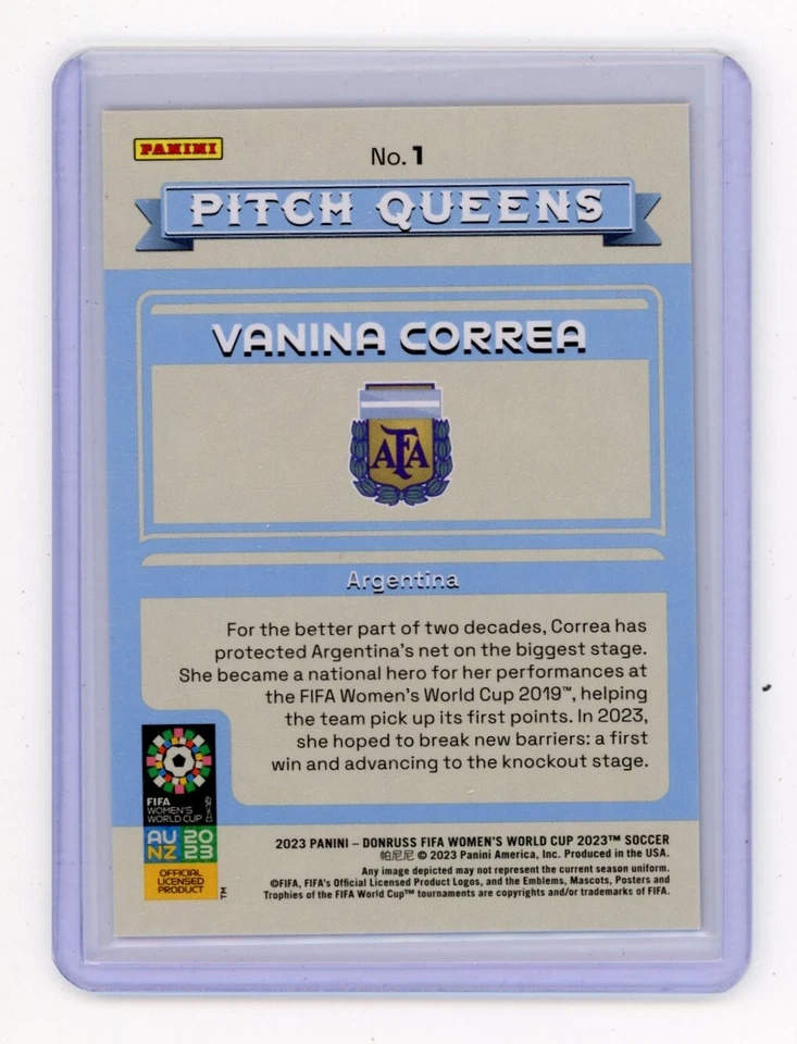 2023 Panini Donruss FIFA Women's World Cup Pitch Queens Pink /23 Vanina Correa # - Image 2 of 2