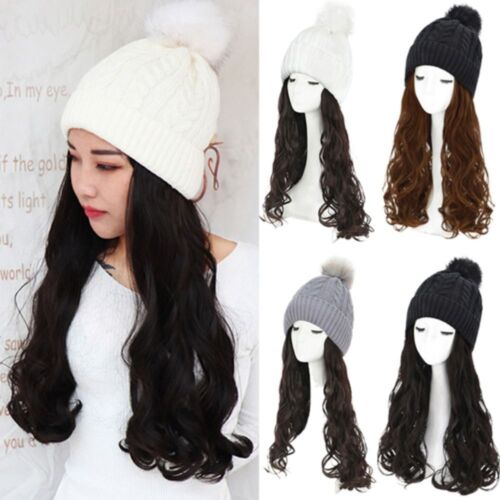 Outdoor Travel Beanies Hat with Hair Wigs Warm Autumn Winter Cap Wigs  Women - Bild 1 von 16