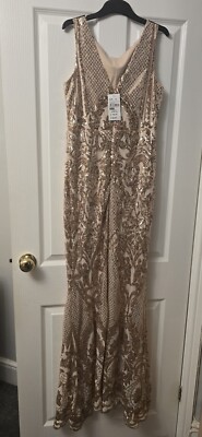 quiz rose gold sequin dress Size 12 gold prom dress