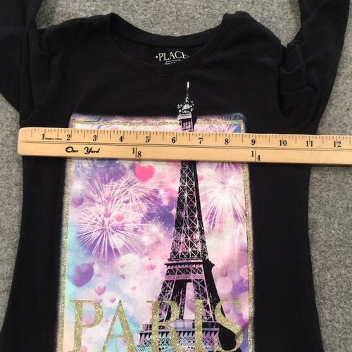 The Children’s Place Girls XS 4 Paris Eiffel Tower Shirt 100% Cotton - Picture 6 of 7