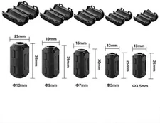 Ring Core Ferrite Bead Clamp Choke Coil Rfi Emi Noise Filter Cable Clip 10 PCs