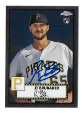 2021 TOPPS CHROME #140 JT BRUBAKER PIRATES YANKEES AUTO SIGNED BASEBALL CARD RC
