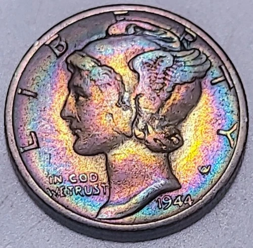 1944 Mercury Dime Silver Almost Uncirculated AU Coin #168