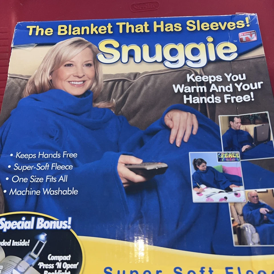 SNUGGIE Original Blanket Sleeves Blue Adult Soft Fleece In Box One Size - Image 2 of 4