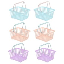 6PCS Mini Shopping Baskets with Handles Small Tiny Baskets, Blue Pink Purple
