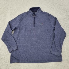 Greg Norman Sweatshirt Mens XL Navy Blue Heather Logo 1/4 Zip Pullover