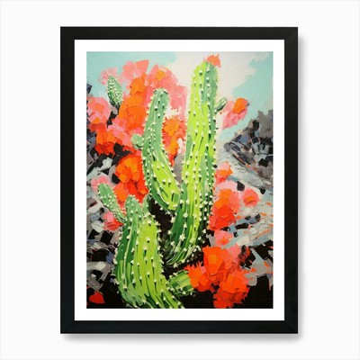 Cactus Painting Fishhook 1 Art Prin Framed Wall Art Poster Canvas Print Picture