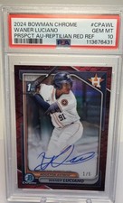 2024 BOWMAN CHROME REPTILIAN RED #1/5 1ST PSA 10 AUTO WANER LUCIANO ASTROS
