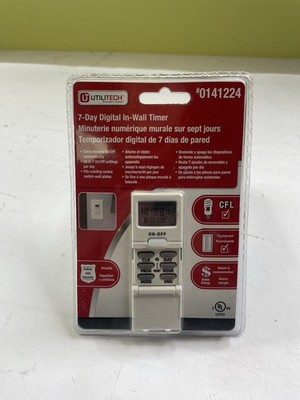 Utilitech In-Wall 7 Day Indoor Digital Timer 0141224 On Off Settings NEW 