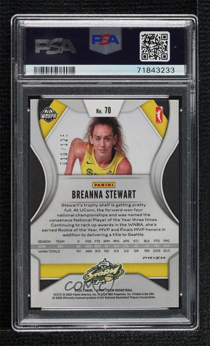 2020 Panini Prizm WNBA Purple Prizm 10/125 Breanna Stewart #70 PSA 9 MINT z3i view 2