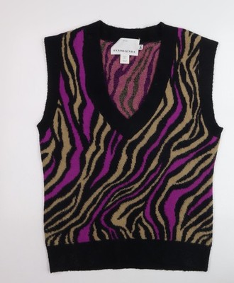 Mehrfarbige Damenweste Pullover UK-Größe 8 Annorlunda