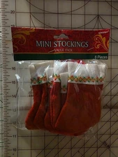 Mini Christmas Stockings 6pc.  5" x 3"