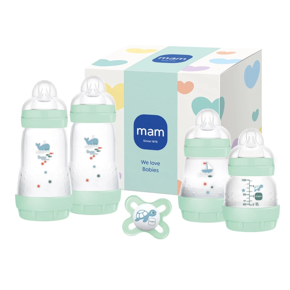MAM Easy Start Anti-Colic Neugeborenen-Set | 0+ Mon | Babyflaschen Geschenk-Set