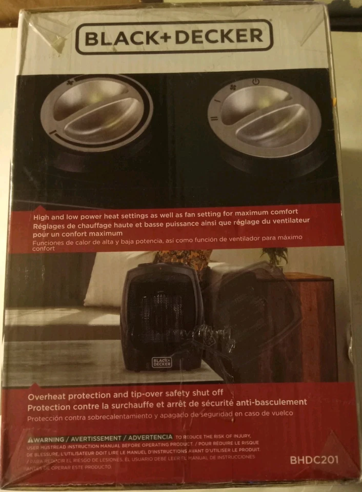 BLACK DECKER Calentador de Espacio Cerámico Portátil 1500W Termostato Compacto Ajustable Foto 2 de 4