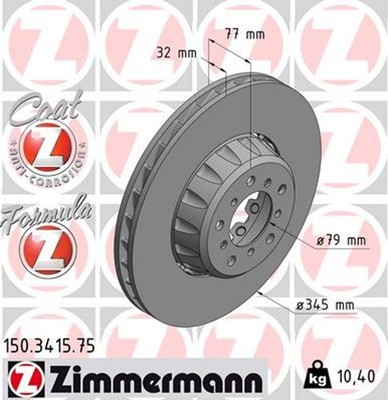 1x ZIMMERMANN Bremsscheibe FORMULA Z 150.3415.75 für BMW E39 5er