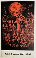 VANILLA FUDGE Steve Miller Fillmore SF 1968 LEE CONKLIN Concert TICKET SALE!