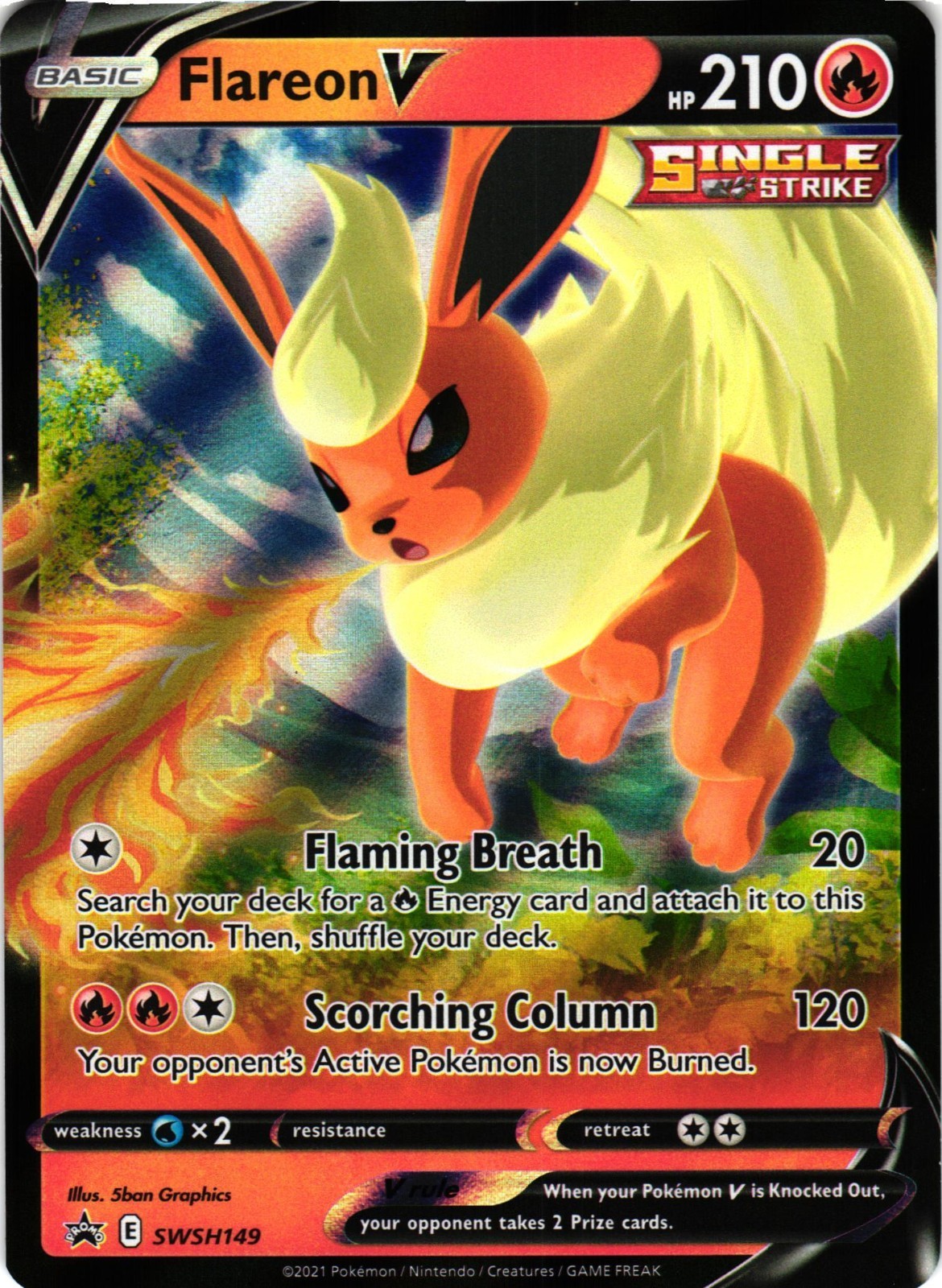 Pokémon TCG Flareon v SWSH Black Star Promo Card SWSH149 NM