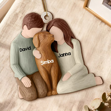 Dog 3D Effect - Personalized Wooden Ornament - Christmas Gift for him, for her