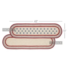 Table Runner Celebration Jute Americana 13x48 Oval Star Kitchen Decor VHC Brands