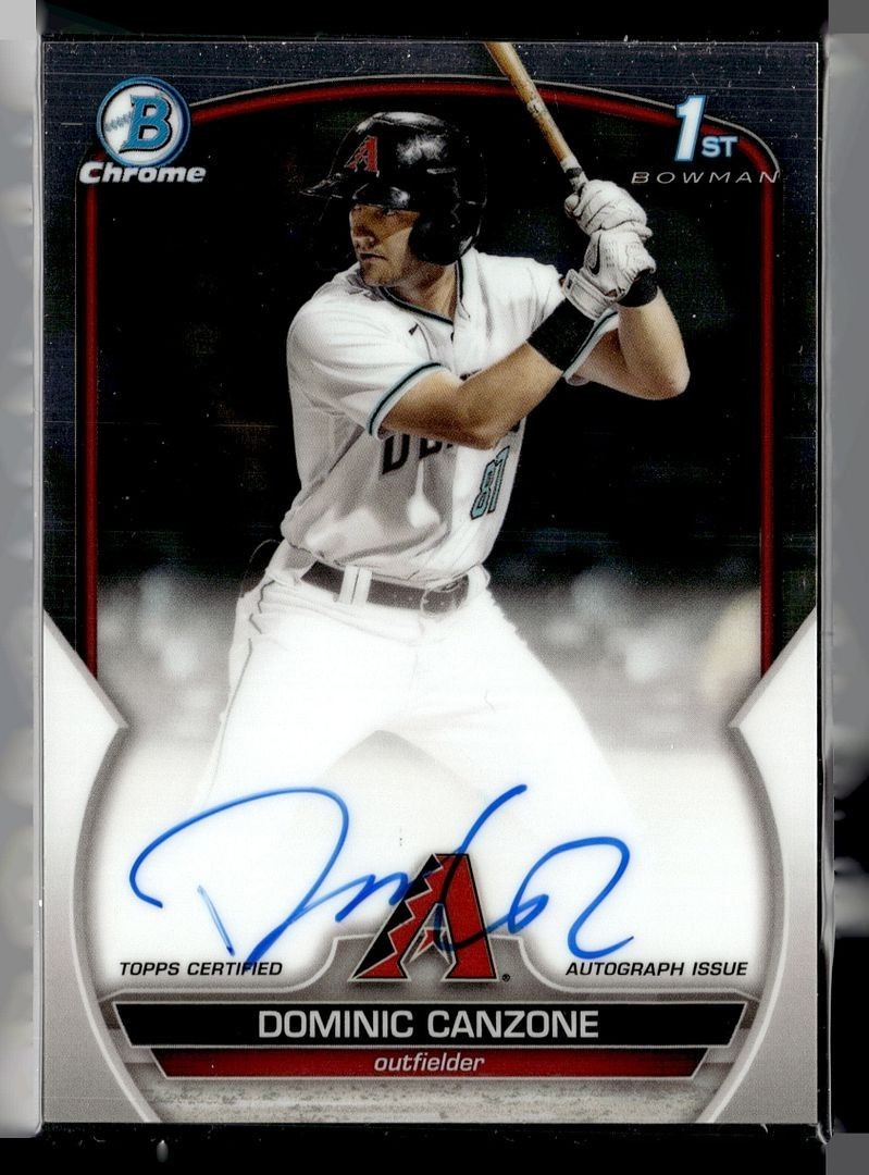 2023 BOWMAN CHROME 1ST PROSPECT AUTO DOMINIC CANZONE DIAMONDBACKS