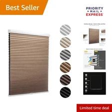 Elegant Light Brown Cordless Cellular Shades - 24x50, Blackout for Home & Office