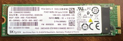 SK hynix PC401 512GB M.2 NVMe PCIe Gen3 SSD HFS512GD9TNG-62A0A Tested