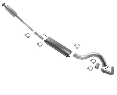 Resonator Pipes Muffler Tail Pipe Fits 15-20 Ford F150 3.5L with 157'' Wheelbase