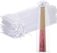 50Pcs Drawstring Organza Folding Hand Fan Pouch Hand Fan Holder Pocket Party Wed