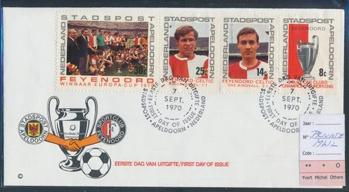 LS74728 Netherlands 1970 football cup Apeldoorn private mail FDC used