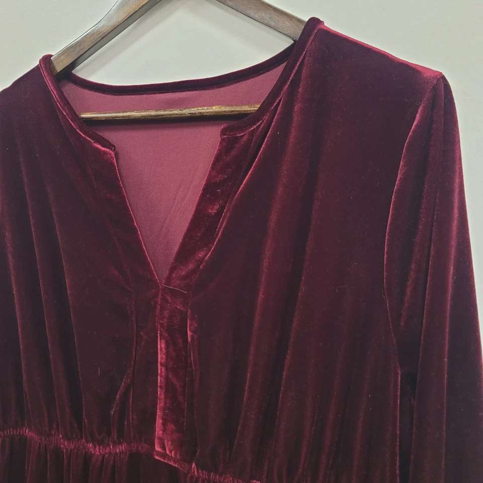 Damen Whimsigoth Witchy Stufen Samt Maxikleid Größe 1XL Vamp Urlaub Veranstaltung - Bild 2 von 4