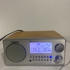 Sangean WR-2 FM RDS AM Digital Receiver Oak Cabinet Tuning Radio Tested Working