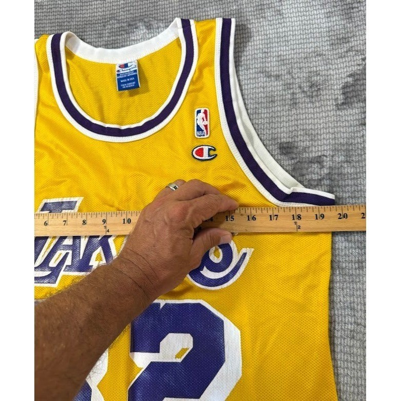LAKERS Magic Johnson 32 タンクトップ Champion Vintage Champion Magic Johnson Lakers Jersey 32 Gold NBA