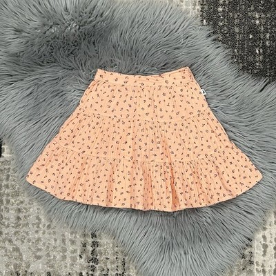 My Little Cozmo Girls Organic Cotton Liberty Tiered Pink/Peach Skirt Size 3T NWT