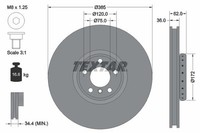 Textar Bremsscheiben Textar PRO Ø 385Mm InnenbelüFtet Beschichtet FüR BMW 922664
