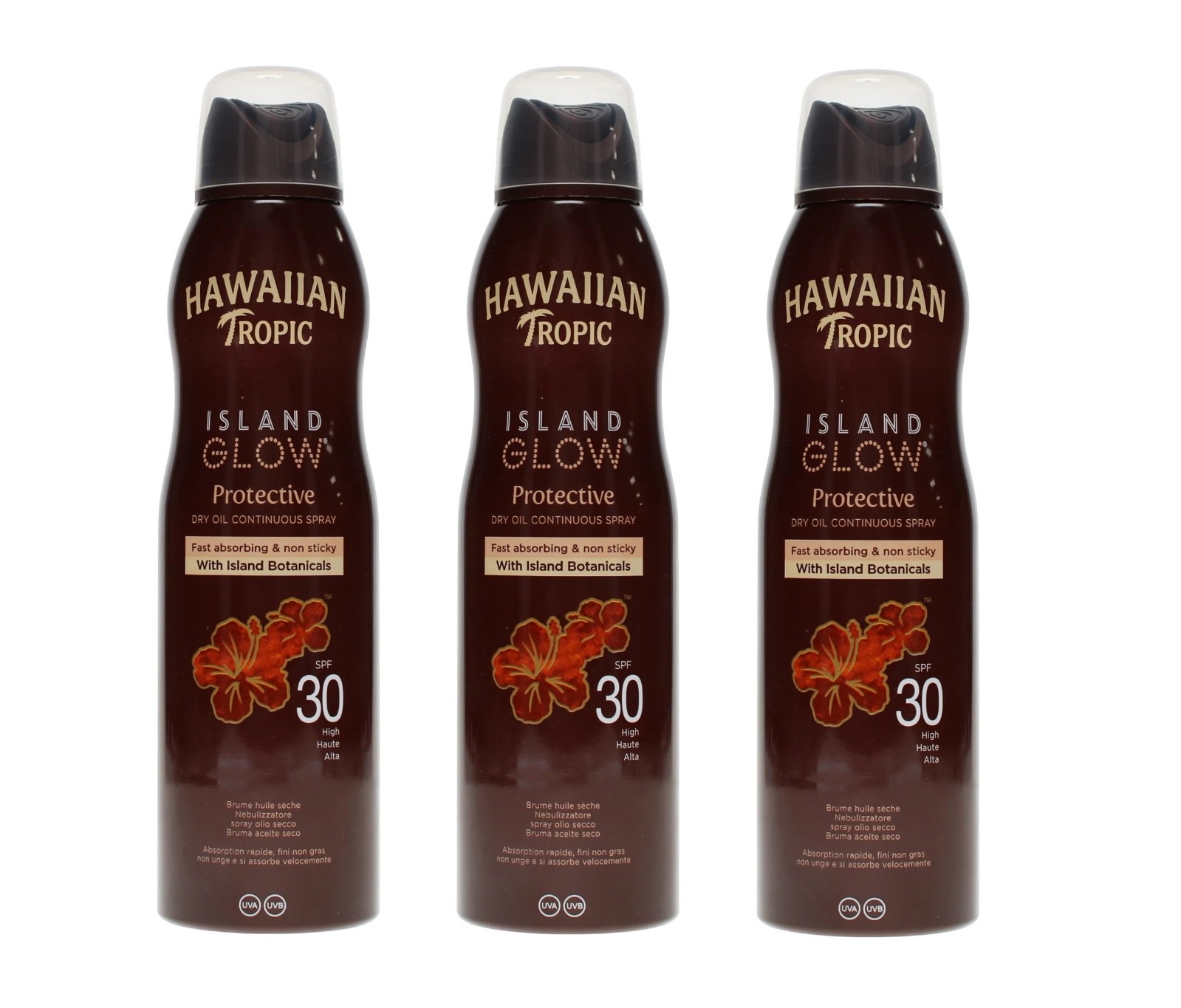 2 x Hawaiian Tropic Island Glow Protective SPF15 Dry Oil Continuous Spray 177ml - Image 5