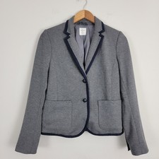 Gap The Academy Blazer Jacket Womens Size 4 Dark Heather Gray Preppy Casual