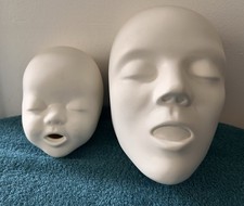 Lot of 2 Vintage Mannequin Heads, Adult  Infant