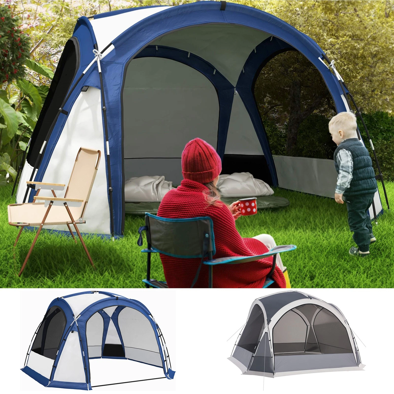 6-8 Person Dome Tent Backpacking Tent w/ Lamp Hook Carry Bag Refurbished