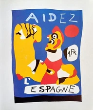 “AIDEZ L'ESPAGNE, 1937" BY JOAN MIRO LITHOGRAPHY PUBLISHED 1980 (6R-02)