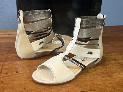 Miss Sixty Y2K  Damen Schuhe Römersandalen Gladiator Sandale Creme Gr.39 Neu